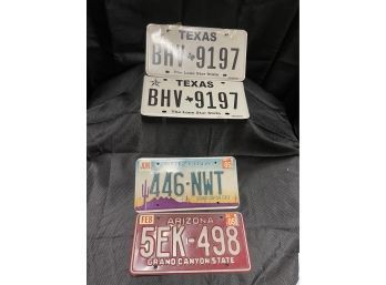 Lot Of Texas & Arizona License Plates