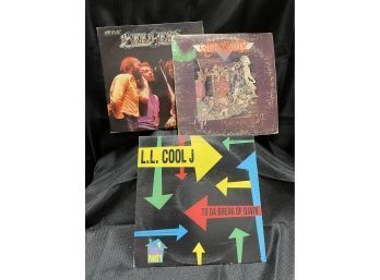 Lot Of 3 Records- LL Cool J, Aerosmith Etc