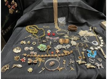 Large Lot Of Assorted Art Deco, Costume And Some Sterling Jewelry