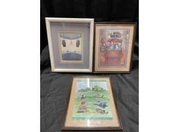 Lot Of 3 Humor/golf Prints