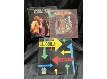 Lot Of 3 Records- LL Cool J, Aerosmith, Etc