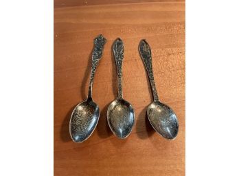 3 Sterling Silver Spoons (all Marked)