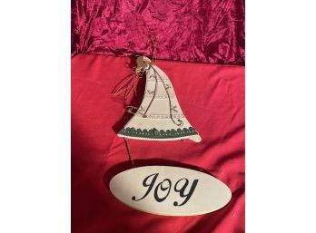 Wooden Joy Christmas Wall Hanger As Is