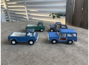 Lot Of 4 Vintage Tootsie Toy Trucks- Buckin Bronco