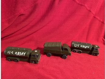 3 Vintage Army Trucks 1/64 Scale