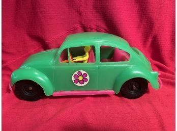 Vintage Colorful Plastic Vw Beetle Car Toy