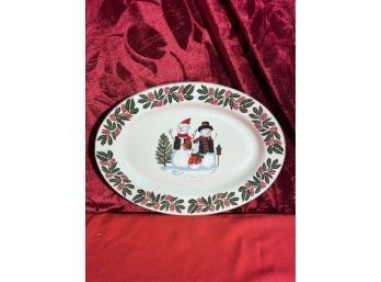 Snowman Oval Platter