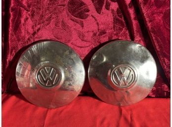 Two Vintage VW Volkswagen Hubcap Beetle / Bug / 10in  Original OEM