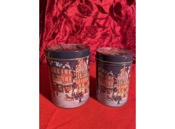 Two Matching Christmas Tins