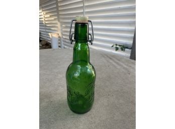 Vintage Grolsch Green Embossed Beer Bottle