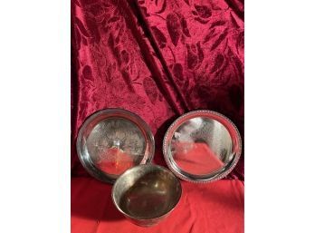 Lot Of 3 Silver-pate Pieces