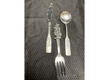 3pc Vintage Walt Disney By Bonny- Donald Ducks Child Flatware Set