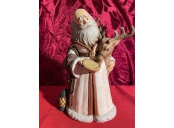 10in Tall Santa With Reindeer