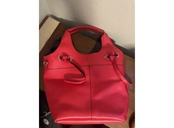 Red Leather Tote Bag