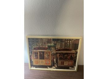 San Francisco Trolley Framed Puzzle Art