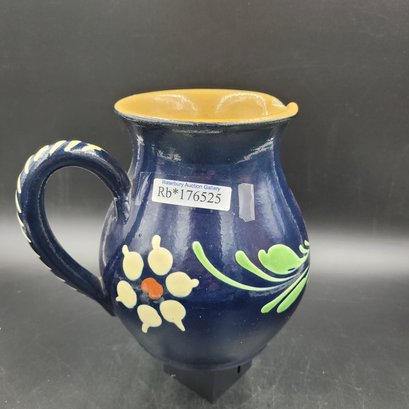 Antique 6 1/2' Torquay England Pottery Scandy Design Pitcher Signed France