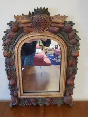 Vintage Wooden Frame Wall Mirror