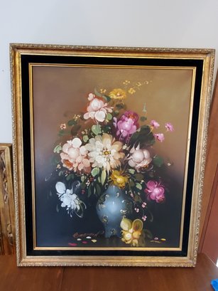 Vintage Oil On Canvas Still Life Painting Signed BRETTON