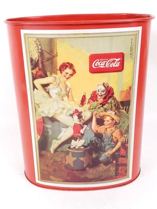 1990 Coca Cola Advertising Tin Trashcan 13' Tall