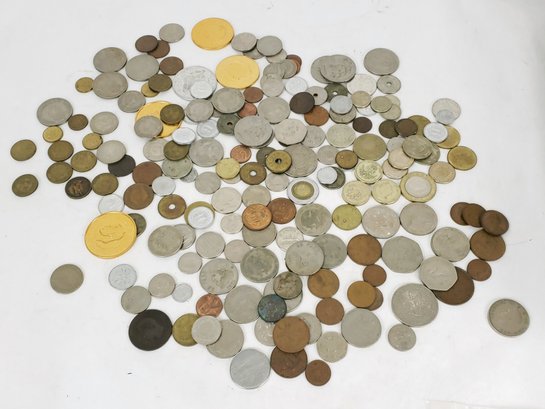 Mixed Lot Of Foreign Coins And Token