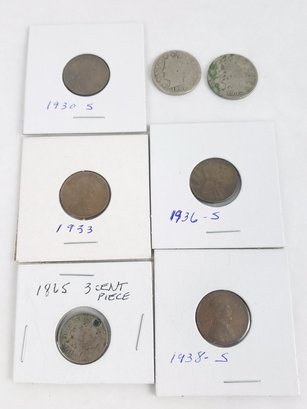 Mixed Coin Lot,  1,3, 5 Cent