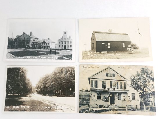 Lot Of 4 Vintage RPPC Connecticut Postcards