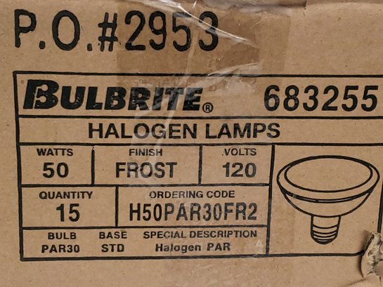 15 Pack Bulbrite 683255 50 Watt STD Base Halogen Frosted Bulbs Lamps-Glare Free