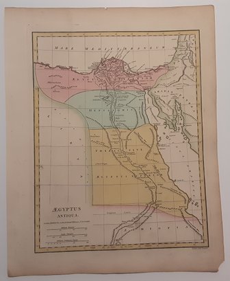 1814 Map, EGYPTUS ANTIQUA, Pub. By Robert  WILKINSON, No. 58,Cornhill, London. Approx. 13.5 X 11