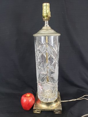 21' Tall Cut Glass Lamp