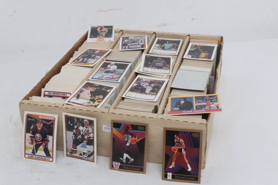 Box Lot Of Basketball And Hockey Cards
