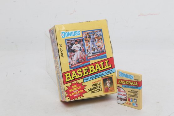 1991 Donruss Baseball Wax Box Factory Sealed Unopened Unused 36 Packs