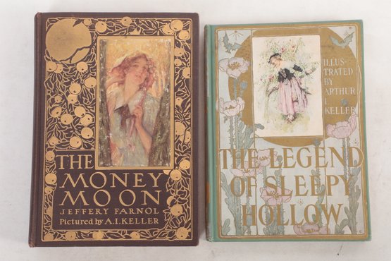 Arthur I. Keller Illustrated Books The Money Moon & Legend Of Sleepy Hollow