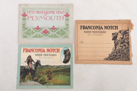 D Vintage New England Travel Ephemera Plymouth & Franconia Notch Picture Books