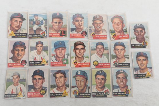 Lot Of 20 1953 Topps Baseball Cards