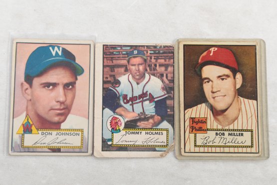 Lot Of 3 1952 Topps Baseball Cards