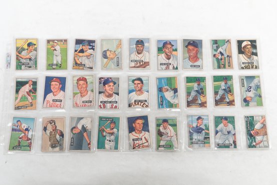 Lot Of 27 1951 Bowman Baseball Cards