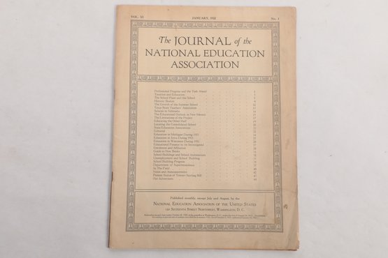 January 1922 Issue 'Journal National Education Association'