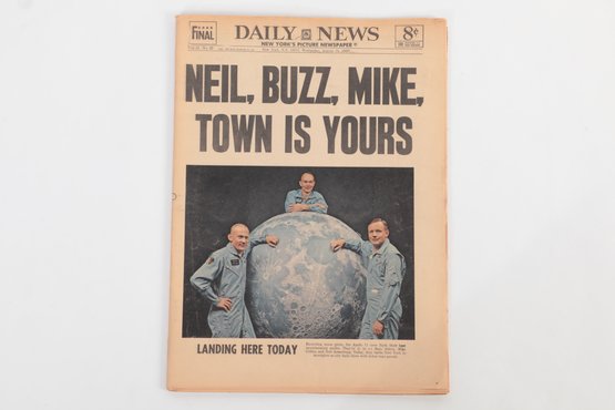 SPACE Daily News August 13, 1969: Neil, Buzz, Mike, Town Is Yours.