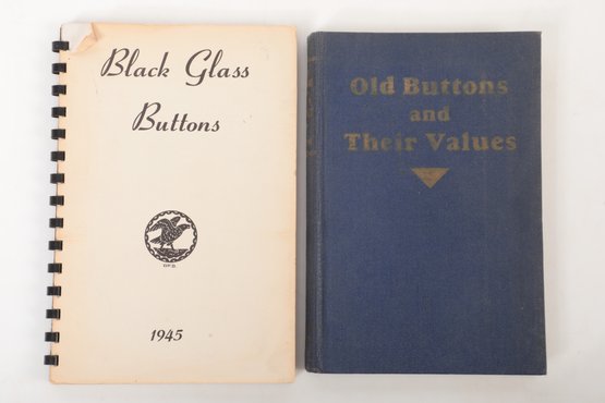 2 1940's Books On Buttons - 'Old Buttons & Their Values', 'Black Glass Buttons'