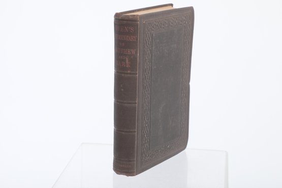 D Bible:  A Commentary On The Gospels Of Matthew & Mark, By John Owen, With Map, 1857