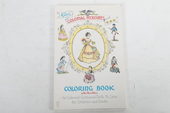 .large Format Childrens Vintage Kims Colonial Heroines Coloring Book,