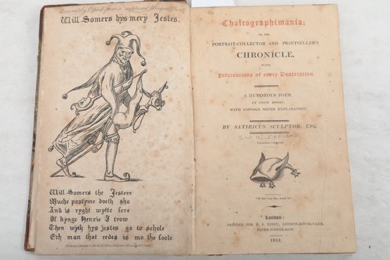 (GOTHIC SATIRE) 1814 Chalcographimania, Curious Frontispiece, Satirical Swipe At Print Collectors