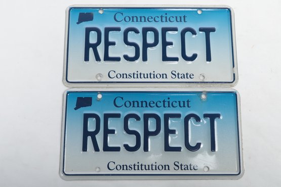 Connecticut Vanity License Plates 'RESPECT'