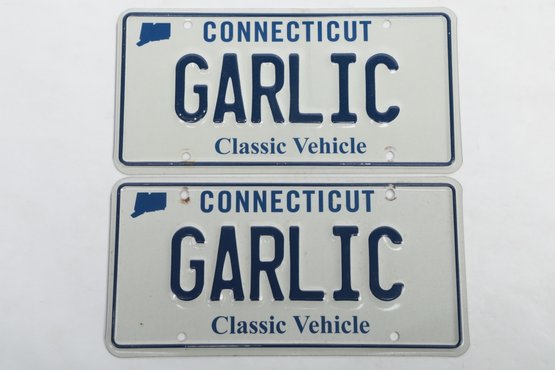 Connecticut Classic Vehicle Vanity License Plates 'GARLIC'