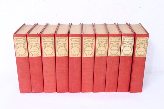 Group Of 10 The Works Of Oliver Goldsmith Hardcover Books - The Turk's Head Edition
