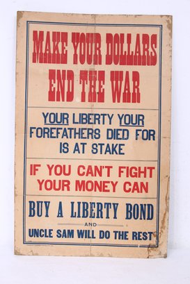 Antique Liberty Bond WWI 1917 War Poster