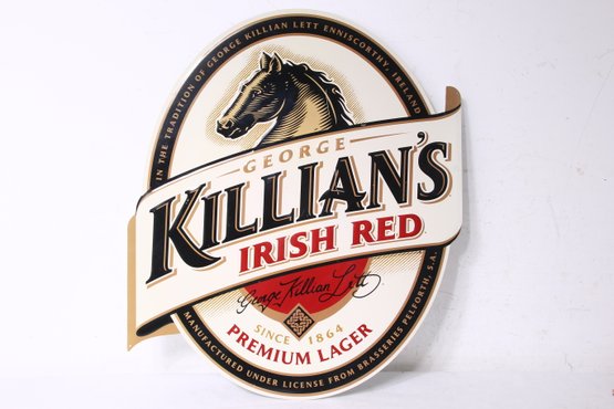 Large Metal Embossed KILLIAN's Irish Red Premium Lager Beer Sign