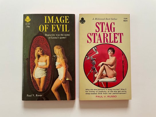 2 Midwood Books 34-997 Image Of Evil Paul Russo & 33-850: Stag Starlet By Paul V. Russo
