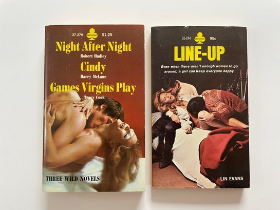 2 Midwood Books 35-244: Line-Up By Lin Evans & 37-279: Night After Night By Robert Hadley  Cindy By Harry McL