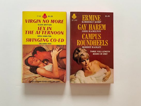 2 Midwood Books 37-180 VIRGIN NO MORE SLOAN BRITTAIN, SEX IN THE AFTERNOON & 37-140  ERMINE By KIMBERLY KEMP,